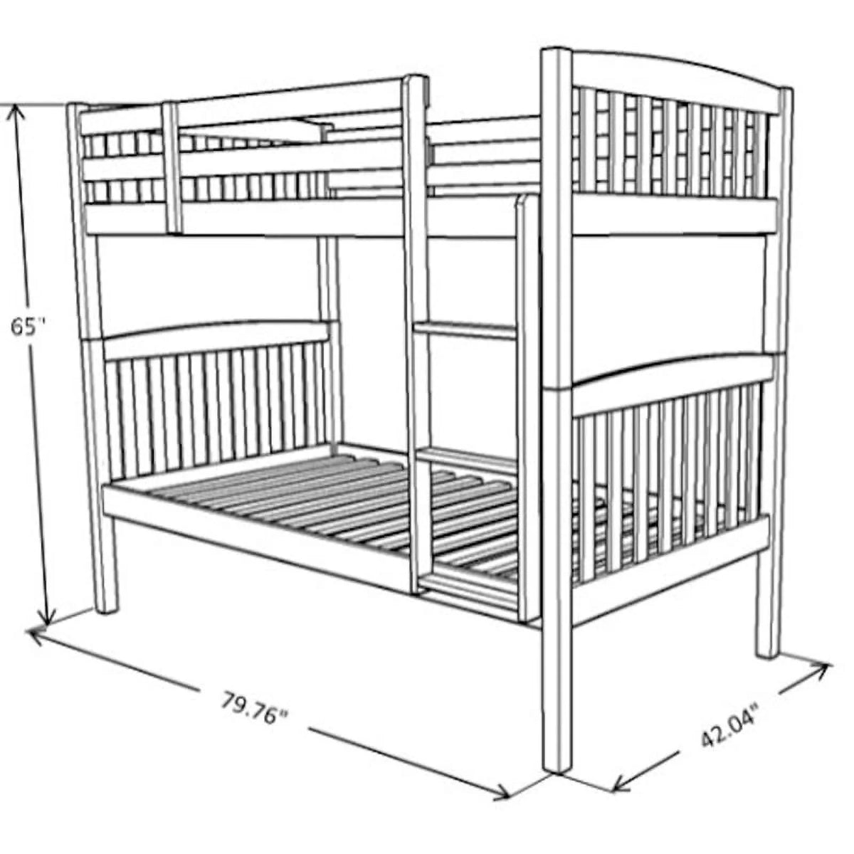 Twin Wood Bunk Bed with Storage Drawers Z54038