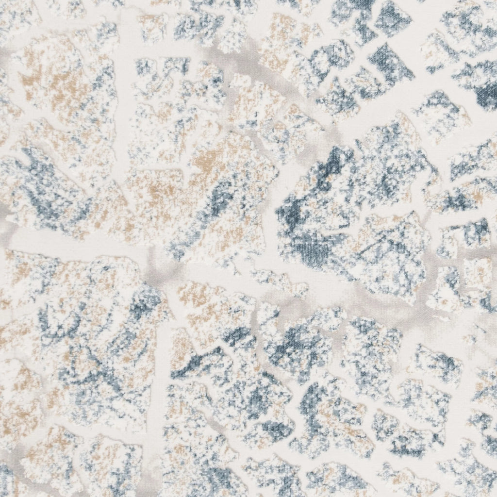 Cream Teal Abstract Area Rug 4' x 6' Q895689