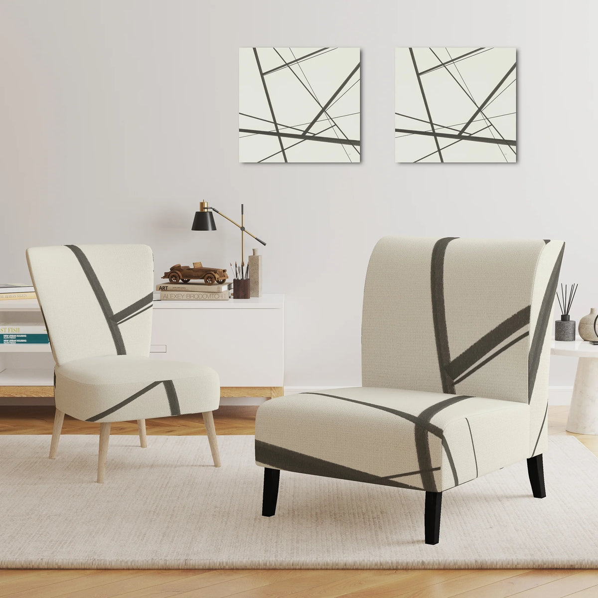 Black And White Upholstered Accent Chair X429878