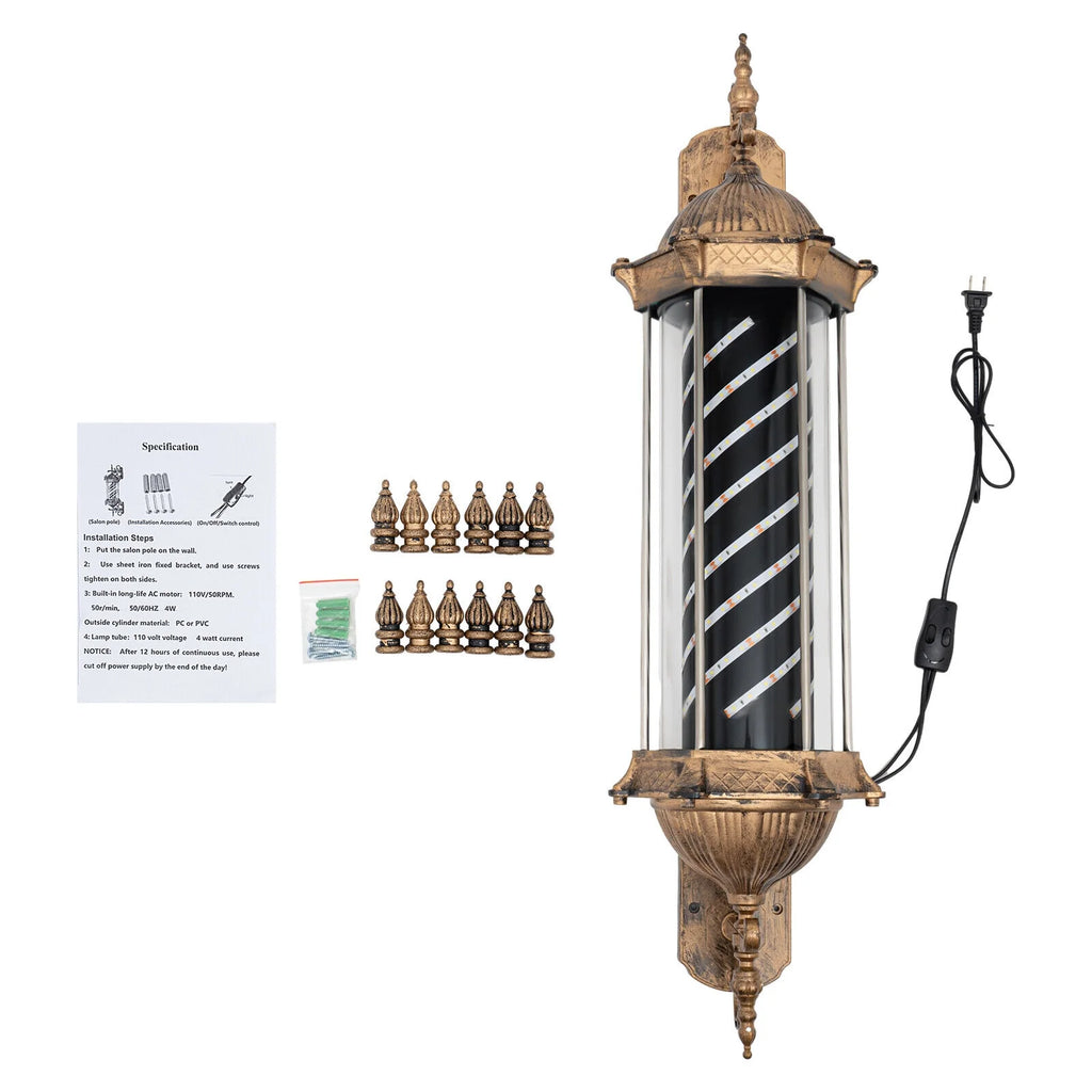 18W Rotating Barber Shop Pole Light L83962
