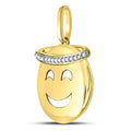 10kt Yellow Gold Round Diamond Smiley Face Pendant P83740