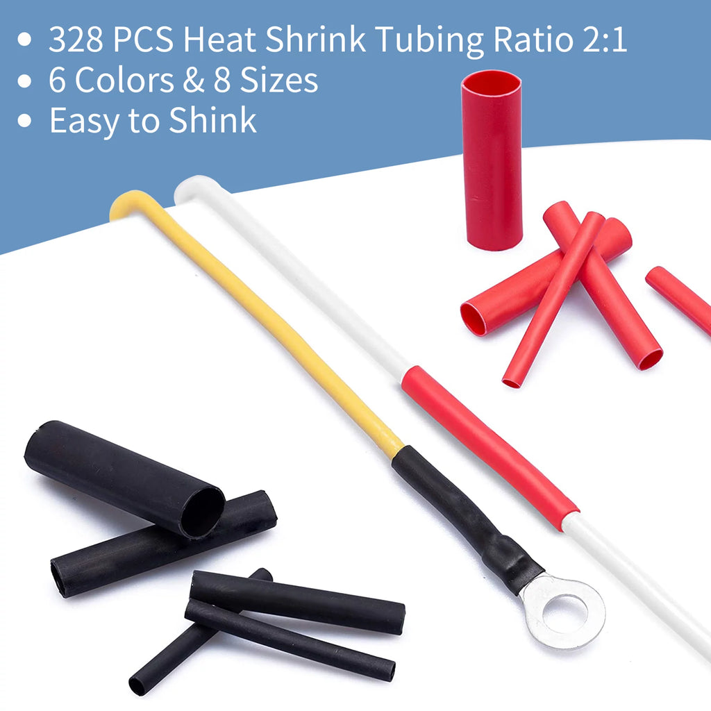 678Pcs Electrical Connector Kit Crimp Terminal Heat Shrink Tube Wire Connectors V8414