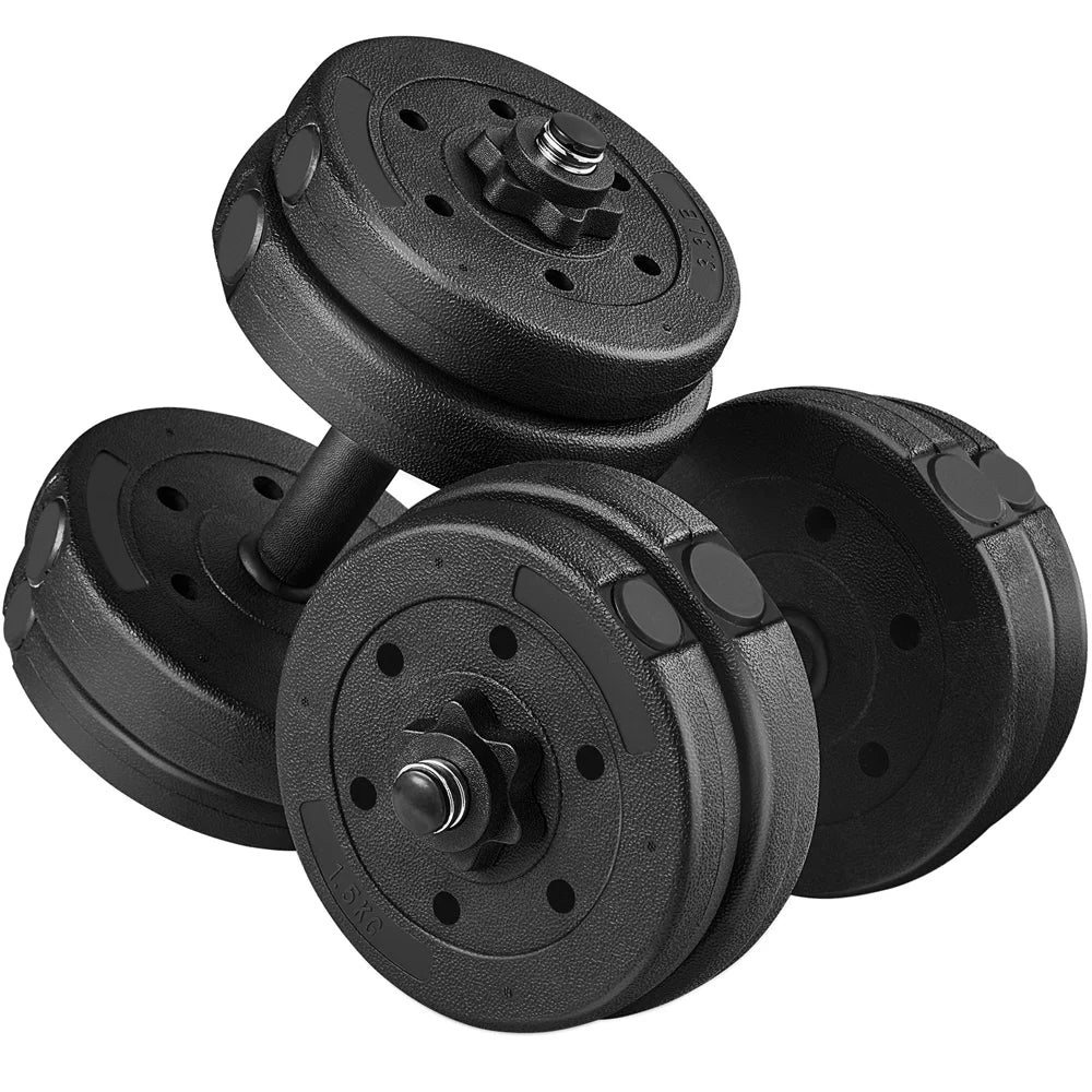 Adjustable 66LB Dumbbell Weight Set Black L552912