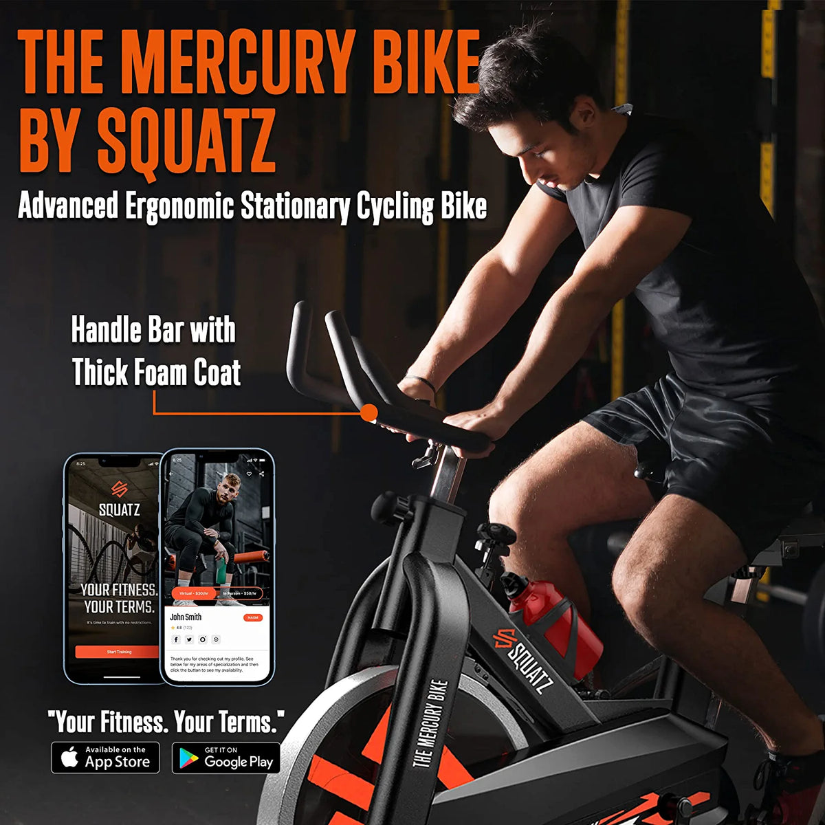 Stationary Magnetic Spin Bike with Training Console E659455
